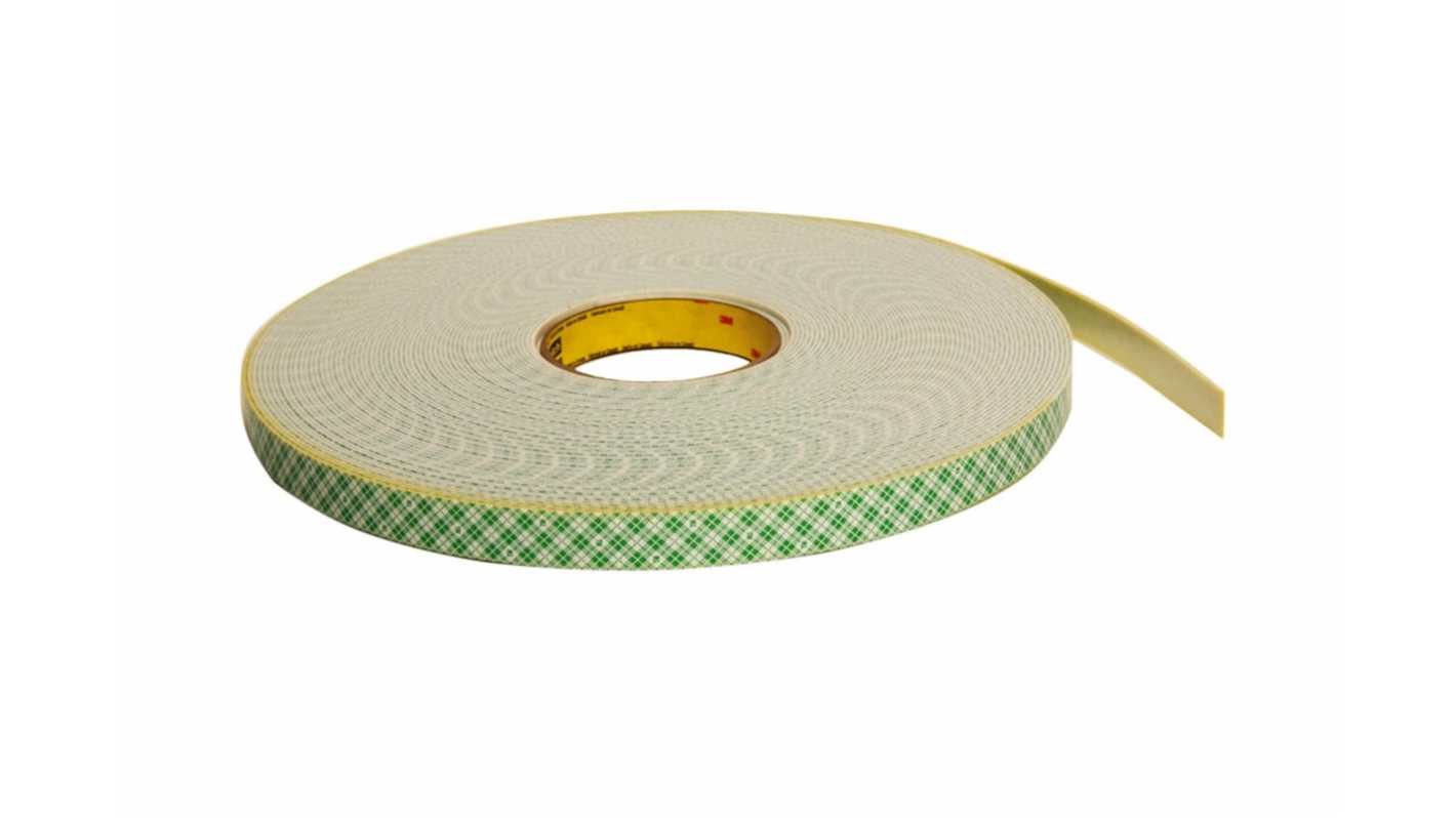 3M フォーム テープ, 白, 幅：19mm, 長さ：10m, 7100040051