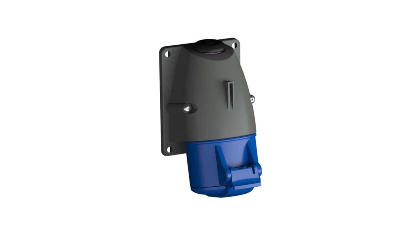 Amphenol Industrial 2CMA1 Leistungssteckverbinder Buchse Blau 3P+E, 250 V / 16A, Wandmontage IP44