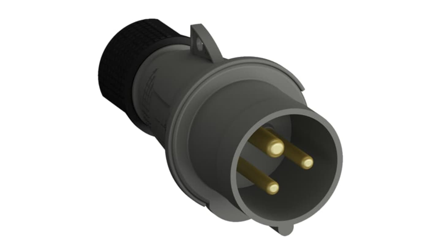 Conector de potencia industrial, Formato 2P+E, Orientación Recto, 2CMA1, Gris, 16A, IP44