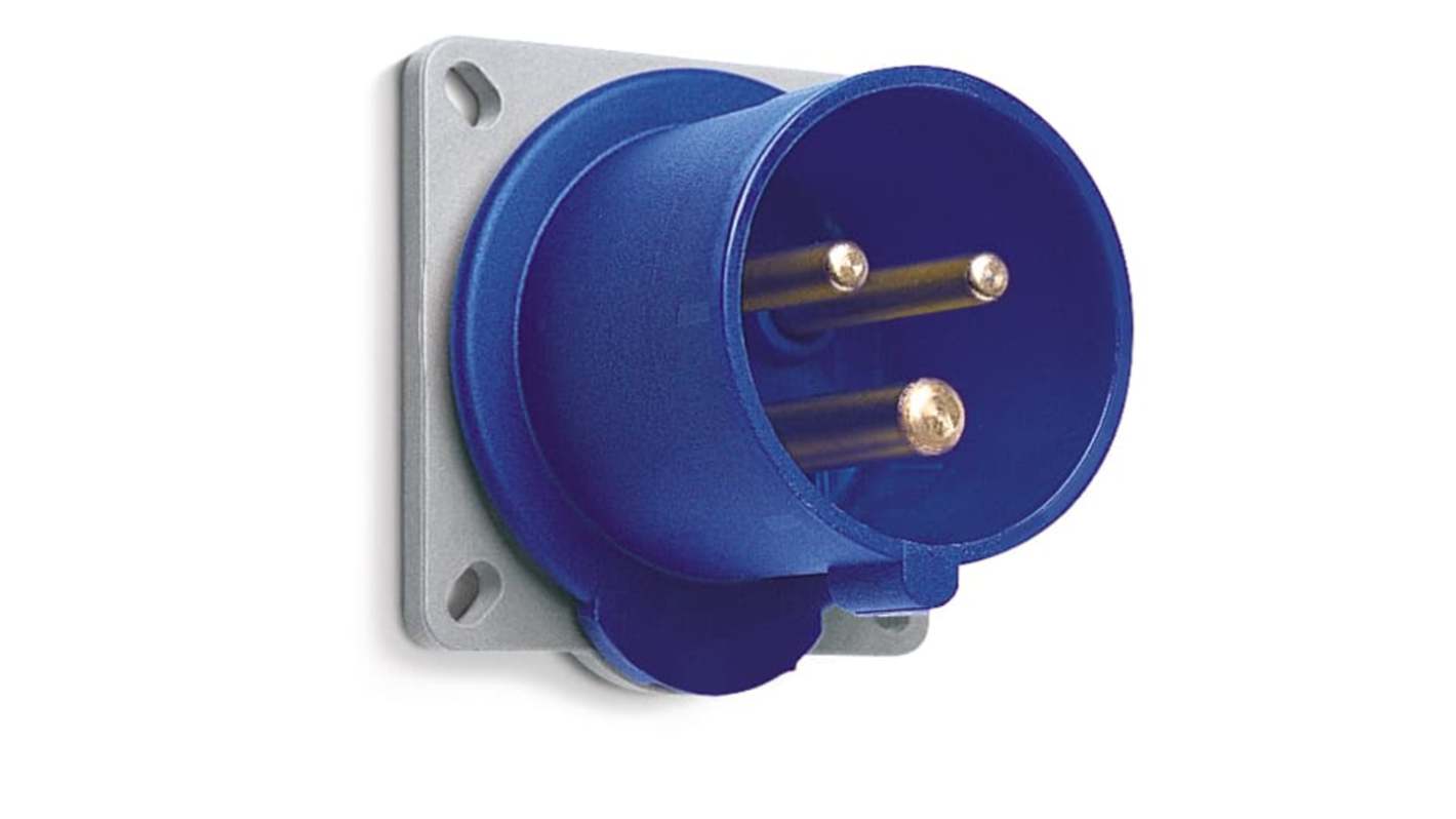Amphenol Industrial, 2CMA1 IP44 Blue Panel Mount 3P+E Industrial Power Plug, Rated At 32A, 250 V