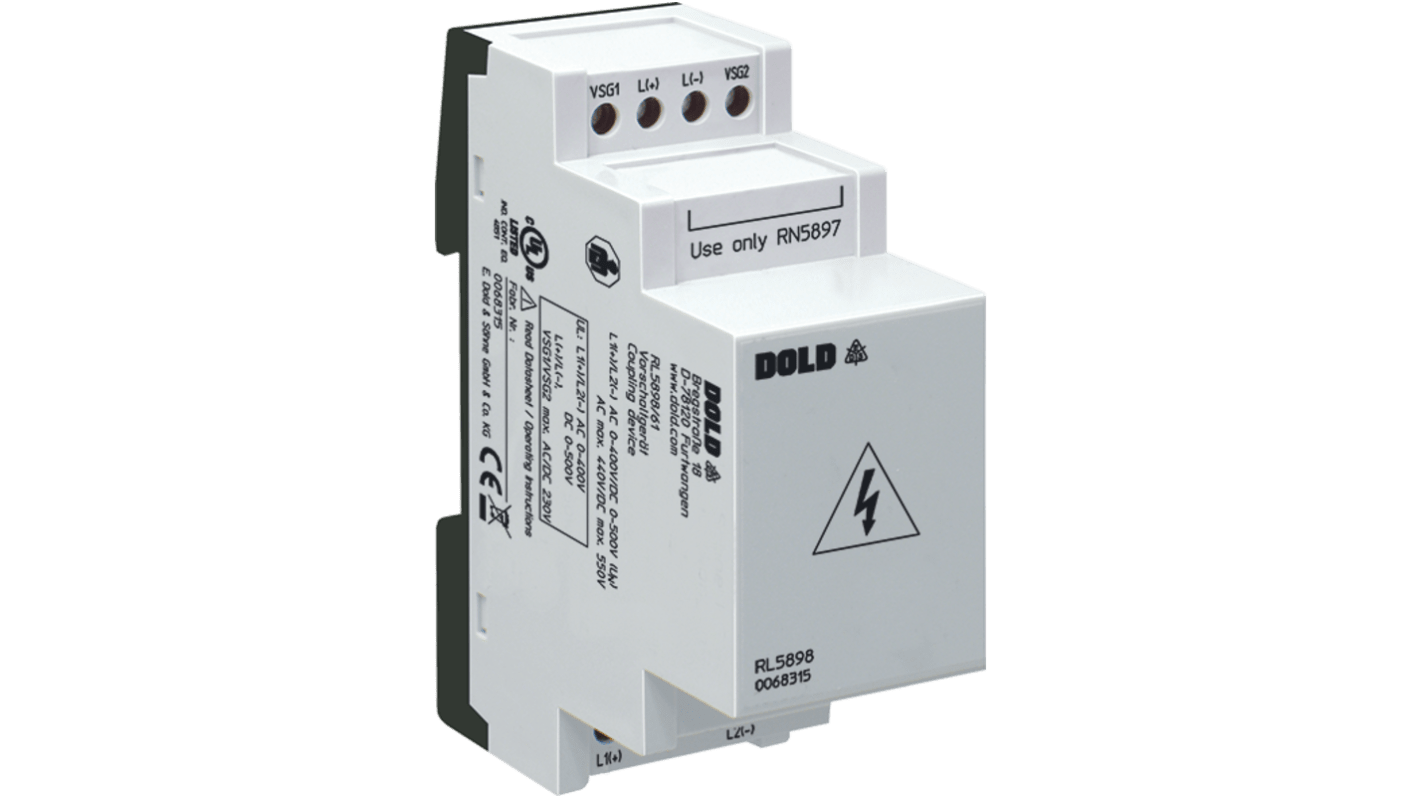 Dold 耦合器, DIN导轨安装, DPDT, 可感应400 → 1500V 交流/直流