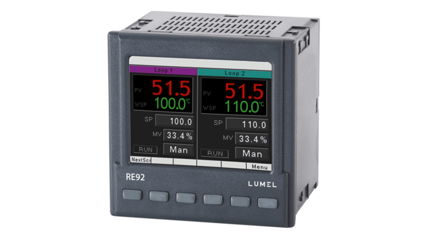 Lumel RE92 Panel Mount Controller, 96 x 96 x 100mm, 6 Output, 83 → 253 V ac/dc Supply Voltage