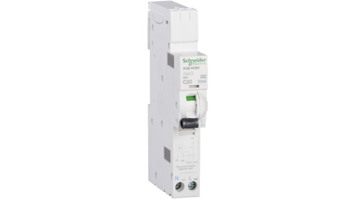 Schneider Electric 20A 1P+NP, 30mA C型剩余电流动作断路器