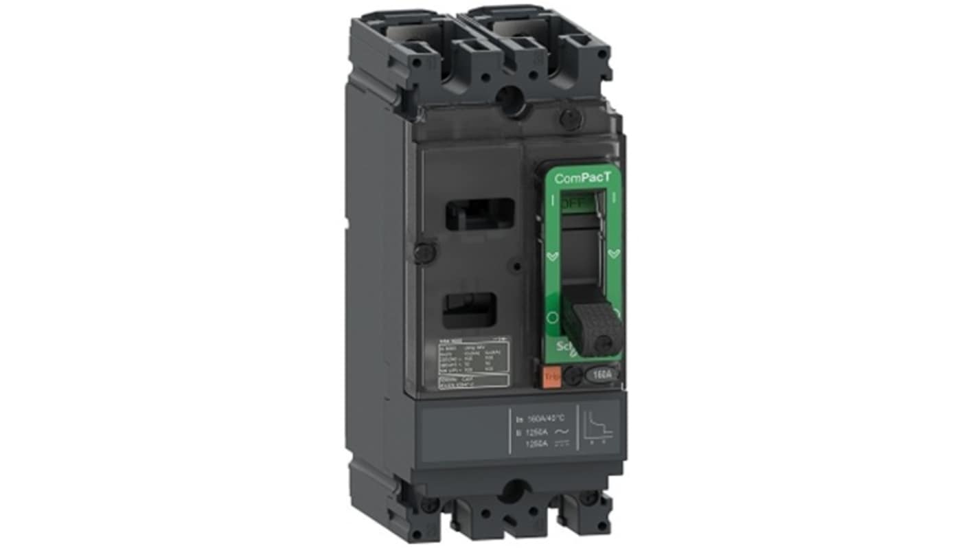 Schneider Electric ComPacT Electronic Circuit Breaker 125A 500V NSX, 2 channels , Fixed