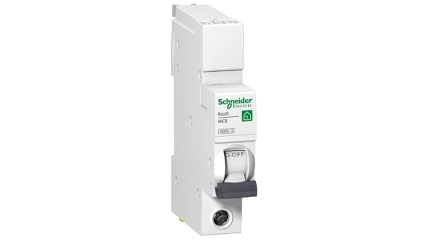 Schneider Electric Resi9 R9F MCB Mini Circuit Breaker, 1P, 32A Curve B, 230V AC, 6000 A Breaking Capacity