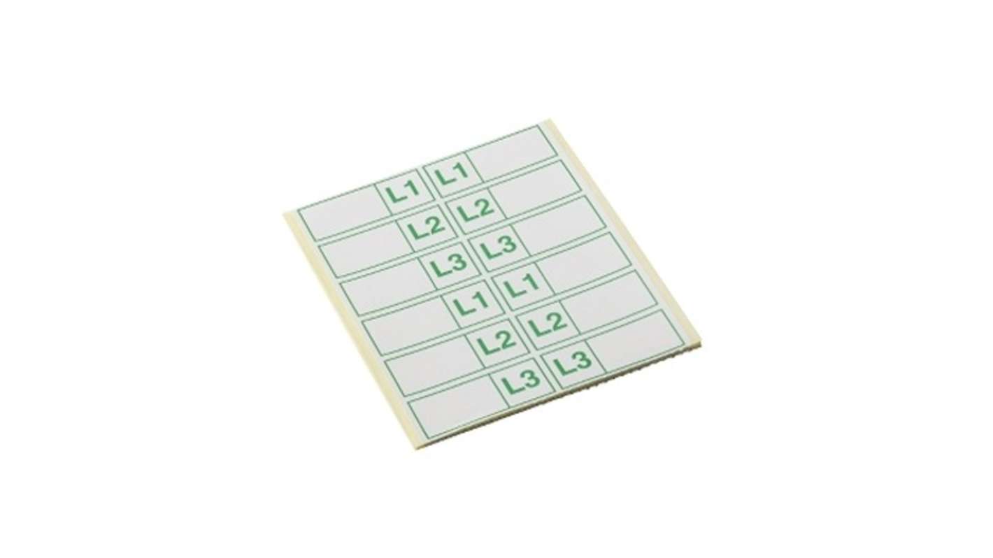 Schneider Electric Green/White Adhesive Multipurpose Label Sheet, Pack of 1EA