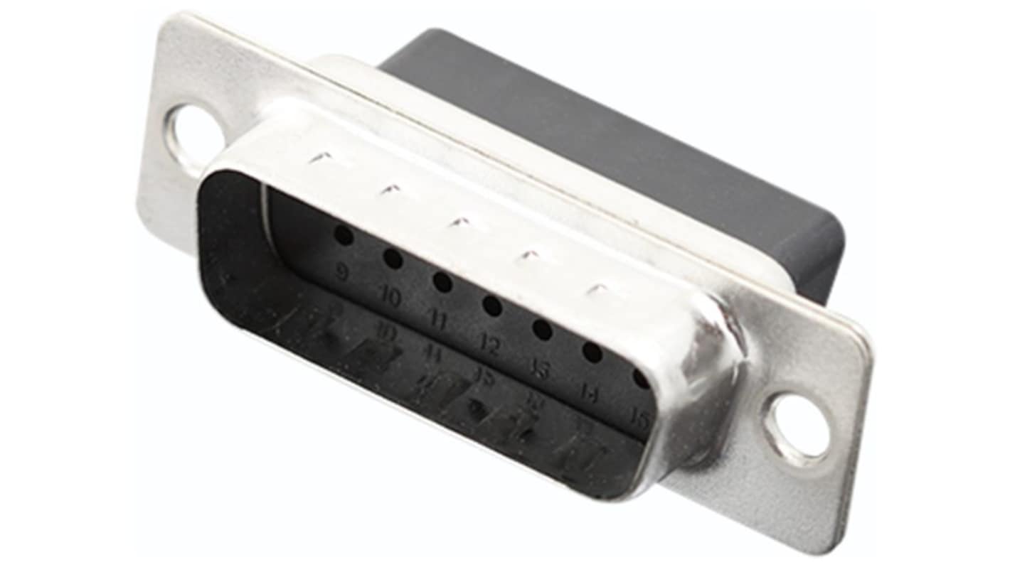 Encitech Connectors 3303 15 Way Screw Mount D-sub Connector Plug, with Screw