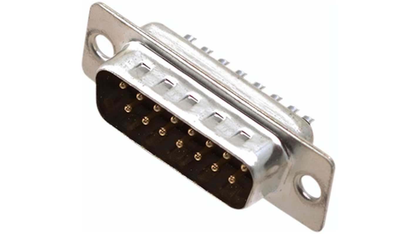 Encitech Connectors DM 15 Way Solder D-sub Connector Plug, 2.77mm Pitch