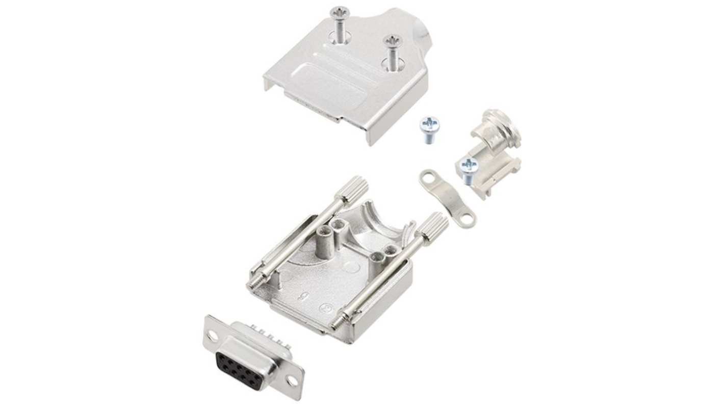 Encitech Connectors D-Sub バックシェエル 6355 シリーズ 9 極 DE, 黒, 6355-0005-11