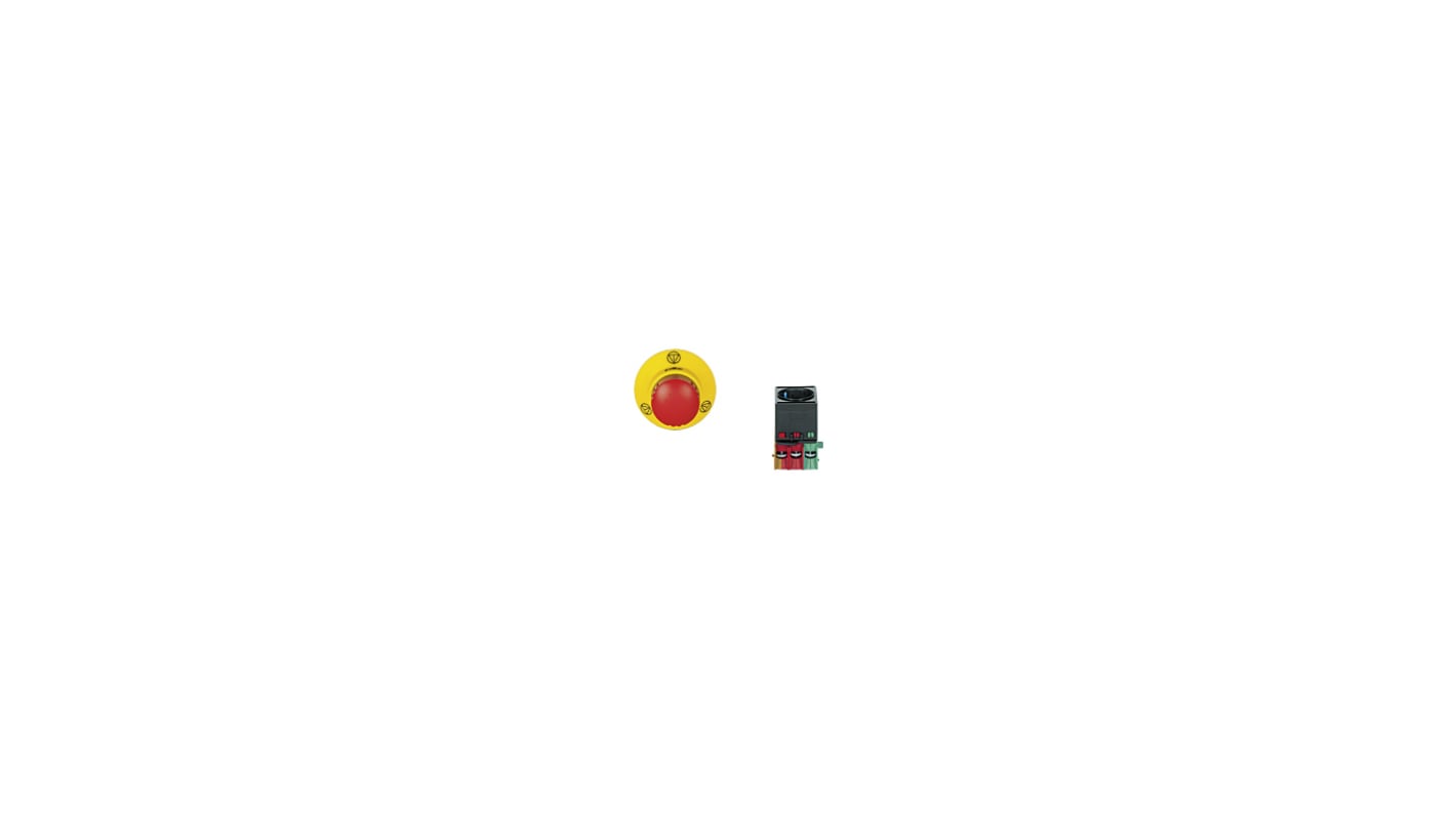 Pilz 400445 Series Emergency Stop Push Button, 22.3mm Cutout, DPST