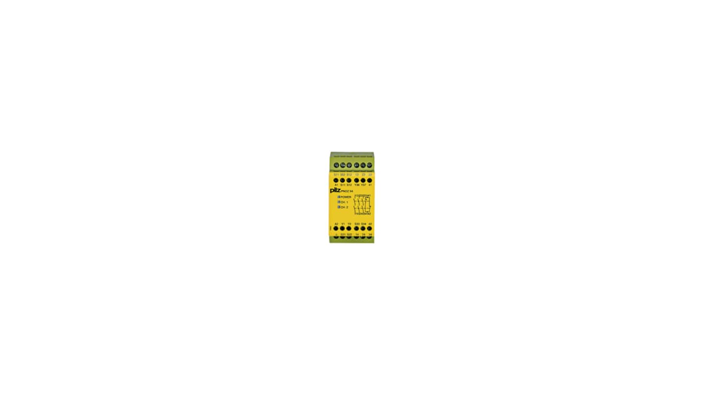 Pilz 774738 1 Auxiliary Contacts Safety Relay 230V ac, Single/Dual-Channel 3 Safety Contacts