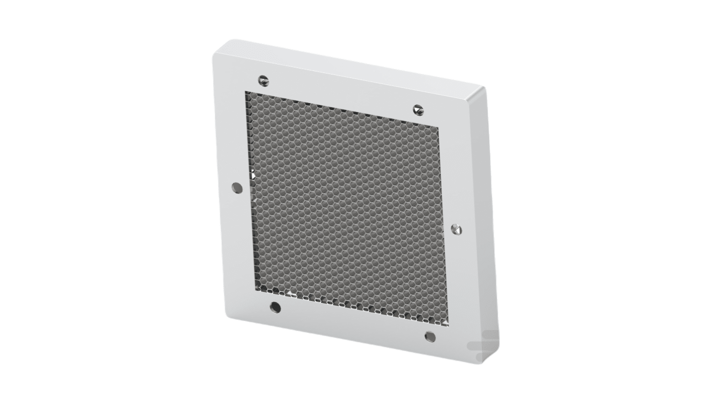 TE Connectivity Grey Aluminium Vent Grille, 152.4 x 101.6mm