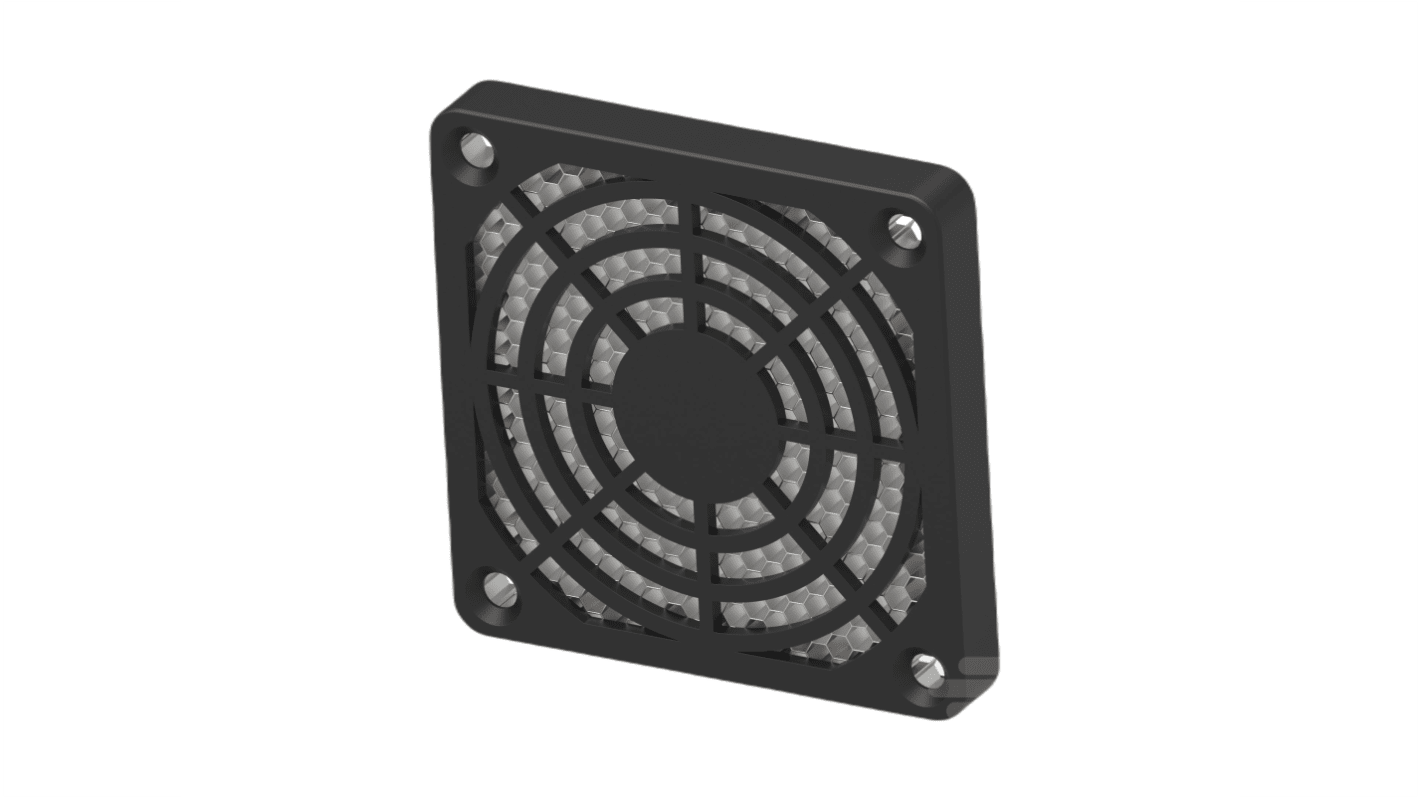 TE Connectivity Black ABS Vent Grille, 70 x 70mm