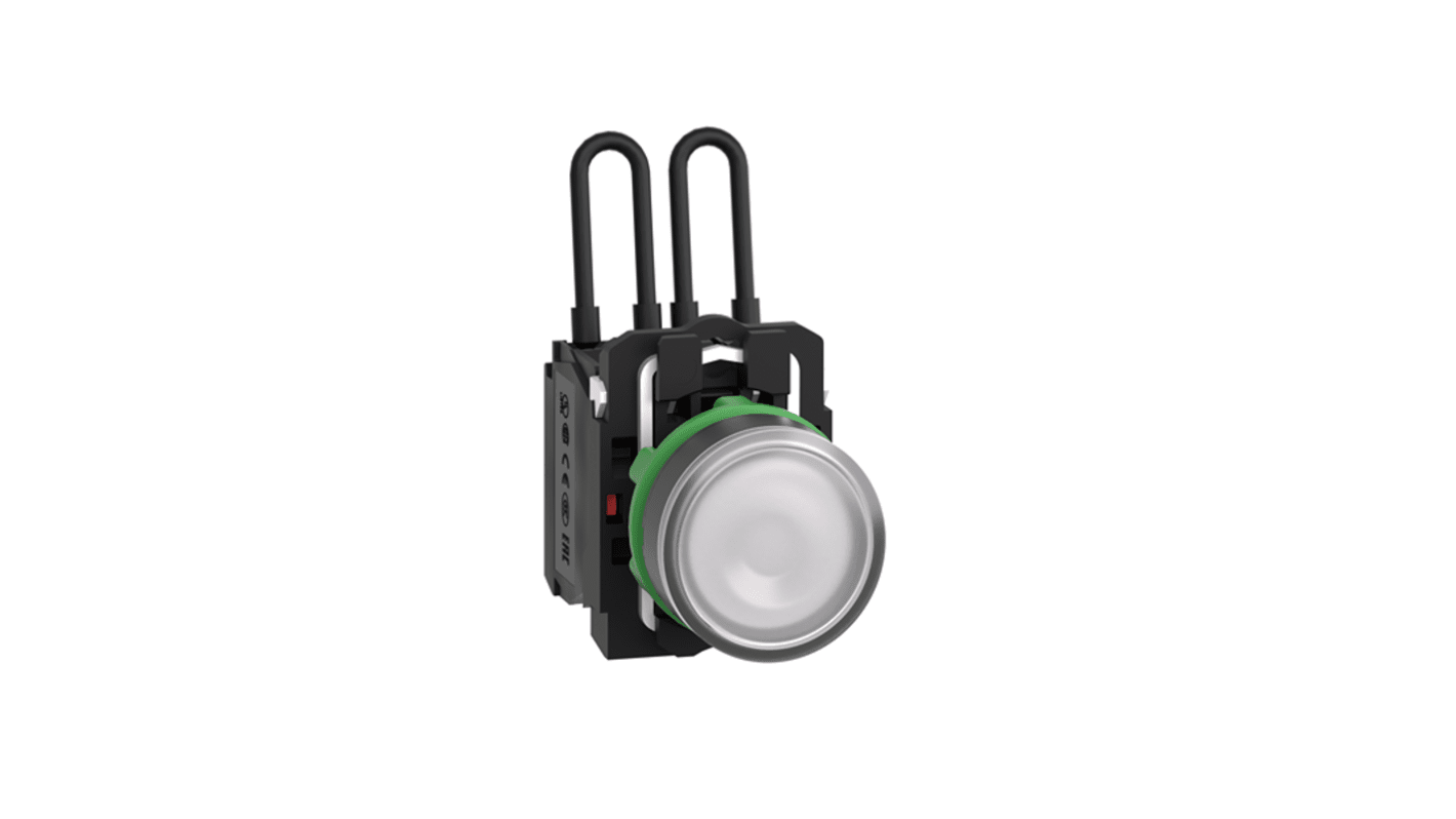 Schneider Electric, Harmony, Screw Mount White LED Pilot Light, 22.5mm Cutout, IP66, IP67, IP69, IP69K, Round, 24V
