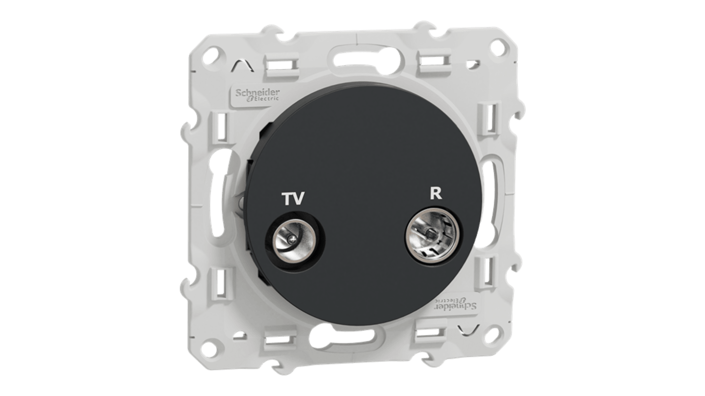 Anthracite Male Socket, Flush Mount