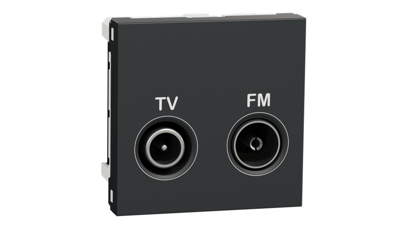 Anthracite Female, Male TV Aerial Connector, Flush Mount