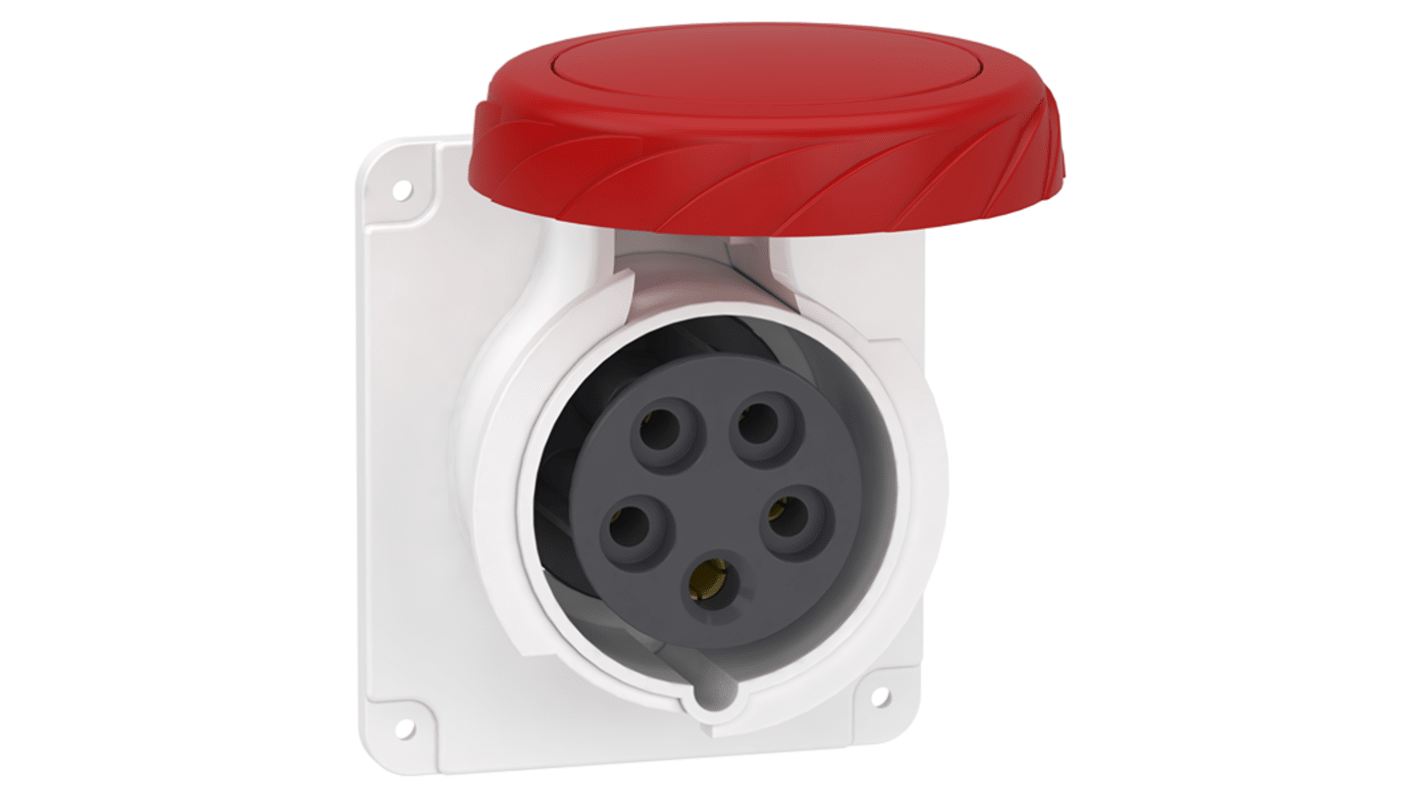 Schneider Electric, Mureva IP67 Grey Panel Mount 3P + N + E Socket Socket, Rated At 16A, 380 → 415 V