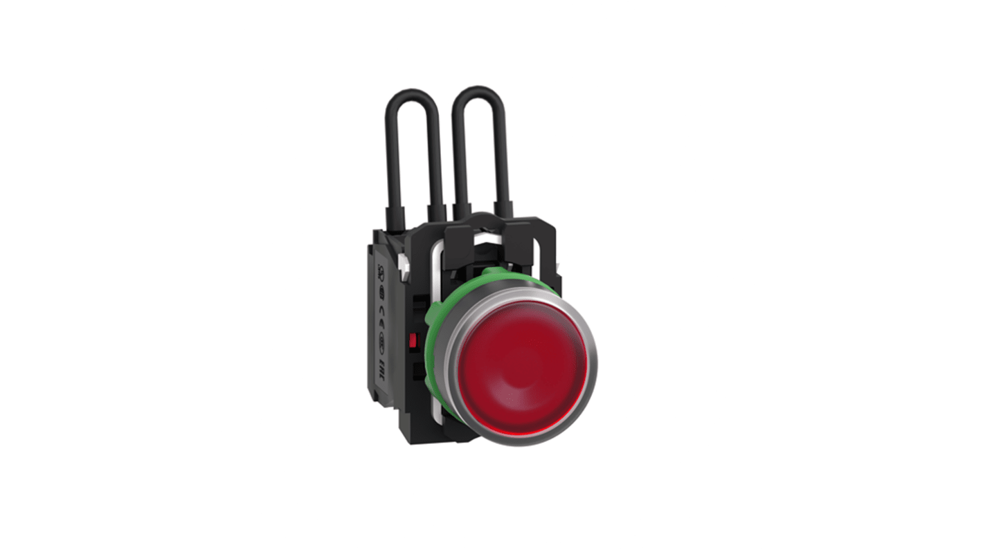 Schneider Electric, Harmony, Screw Mount Red LED Pilot Light, 22.5mm Cutout, IP66, IP67, IP69, IP69K, Round, 24V