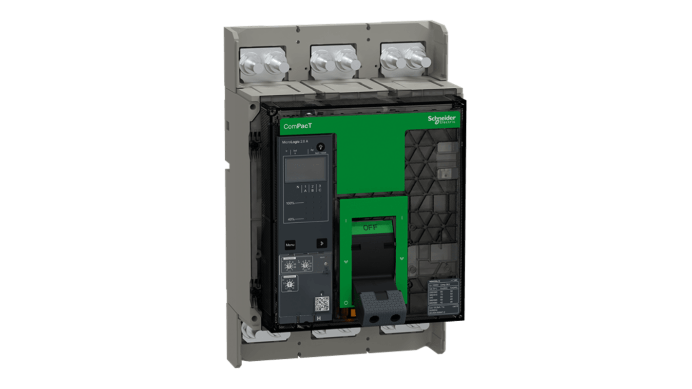 Schneider Electric, ComPacT MCCB 3P 630A, Breaking Capacity 30 kA, Fixed Mount