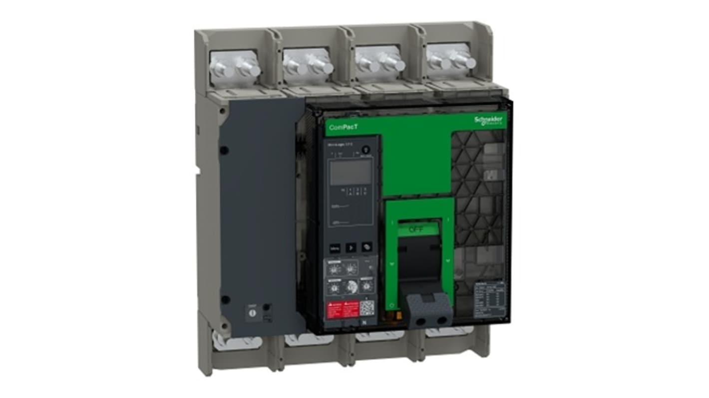 Schneider Electric, ComPacT MCCB 4P 630A, Breaking Capacity 30 kA, Fixed Mount