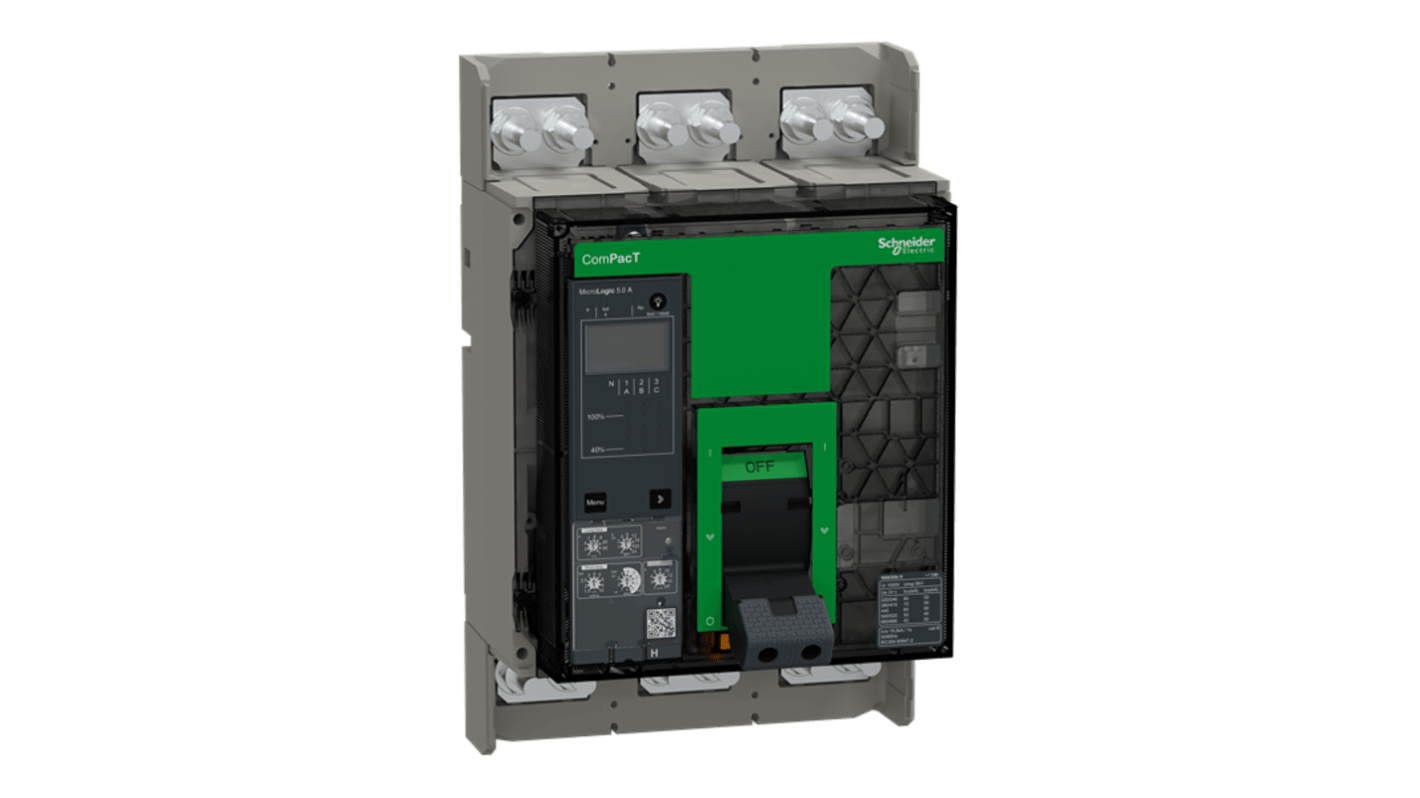 Schneider Electric, ComPacT MCCB 3P 630A, Breaking Capacity 30 kA, Fixed Mount
