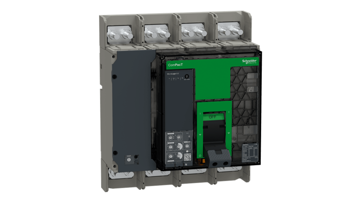 Schneider Electric, ComPacT MCCB 4P 630A, Breaking Capacity 30 kA, Fixed Mount