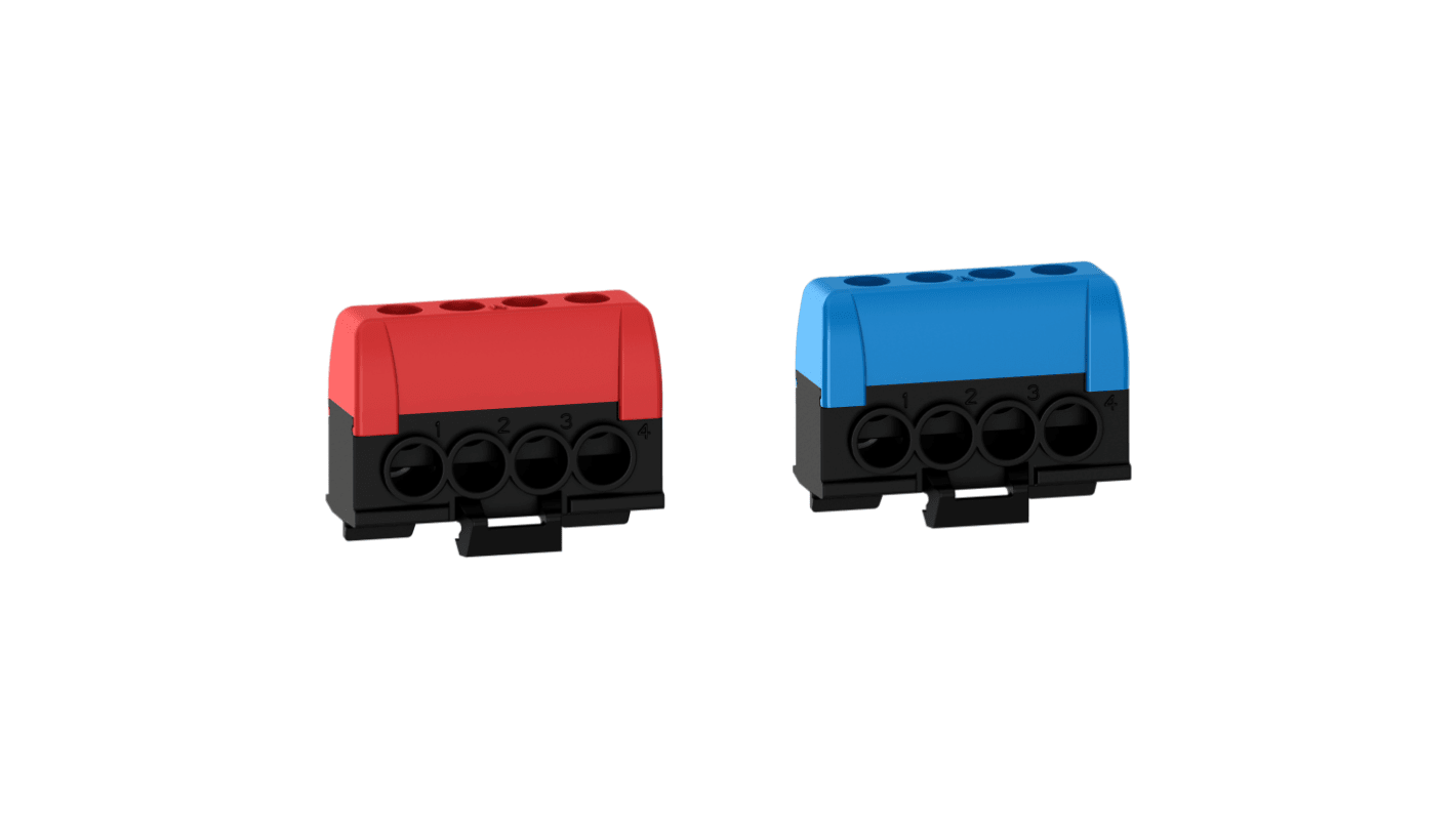 Schneider Electric Distribution Block, 16mm², 63A, Blue, Red