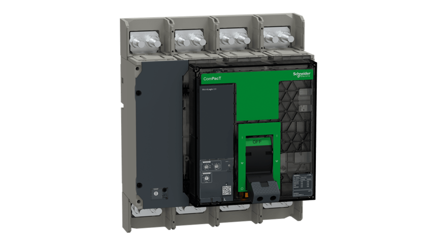Schneider Electric, ComPacT MCCB 4P 630A, Breaking Capacity 100 kA, Fixed Mount