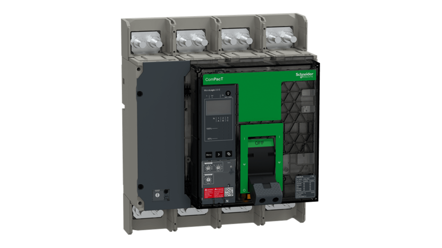 Schneider Electric, ComPacT MCCB 4P 630A, Breaking Capacity 30 kA, Fixed Mount