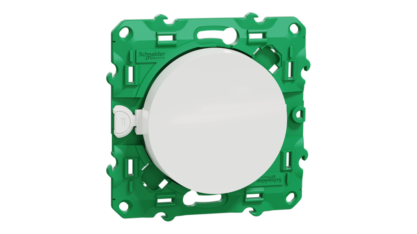 Schneider Electric White Rocker Light Switch, 1 Way, 1 Gang, Odace