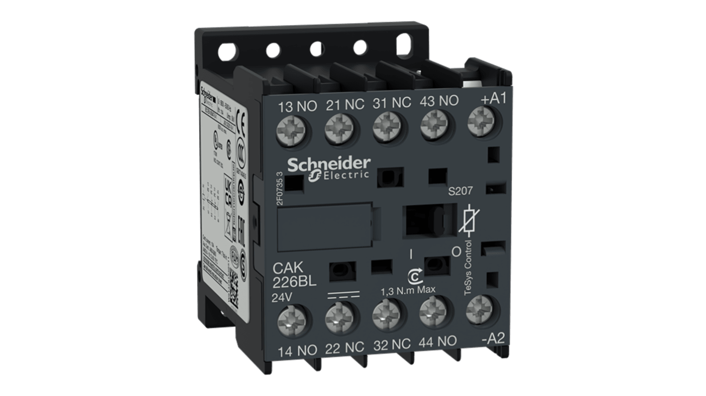 Schneider Electric CAK226 Control Relay 2NO/2NC, 20 A Contact Rating, 24 V, CAK226