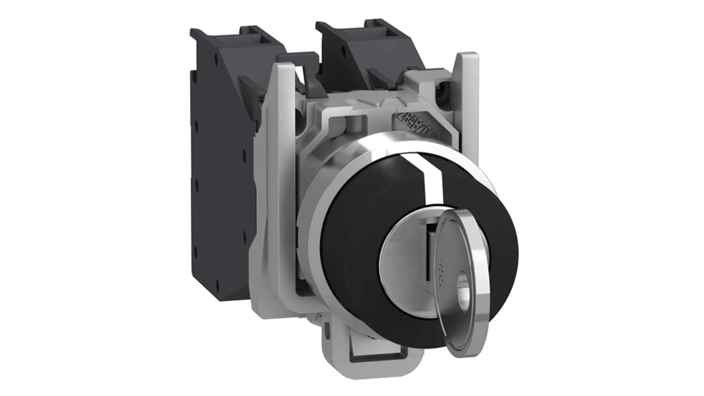 Schneider Electric Key Switch Selector Switch Complete - (SPST) 22mm Cutout Diameter 3 Positions