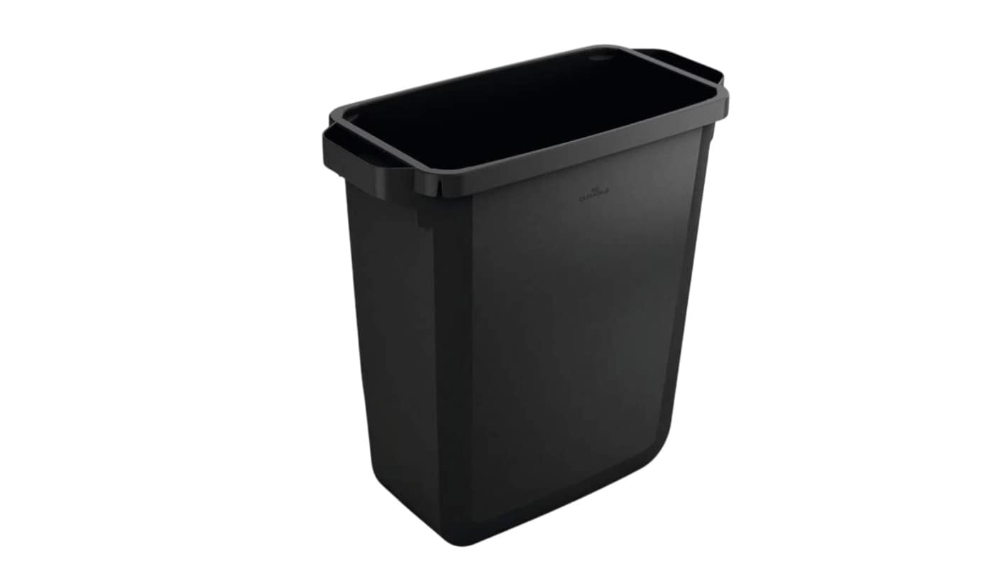 Durable 黑色塑料垃圾桶, 60L