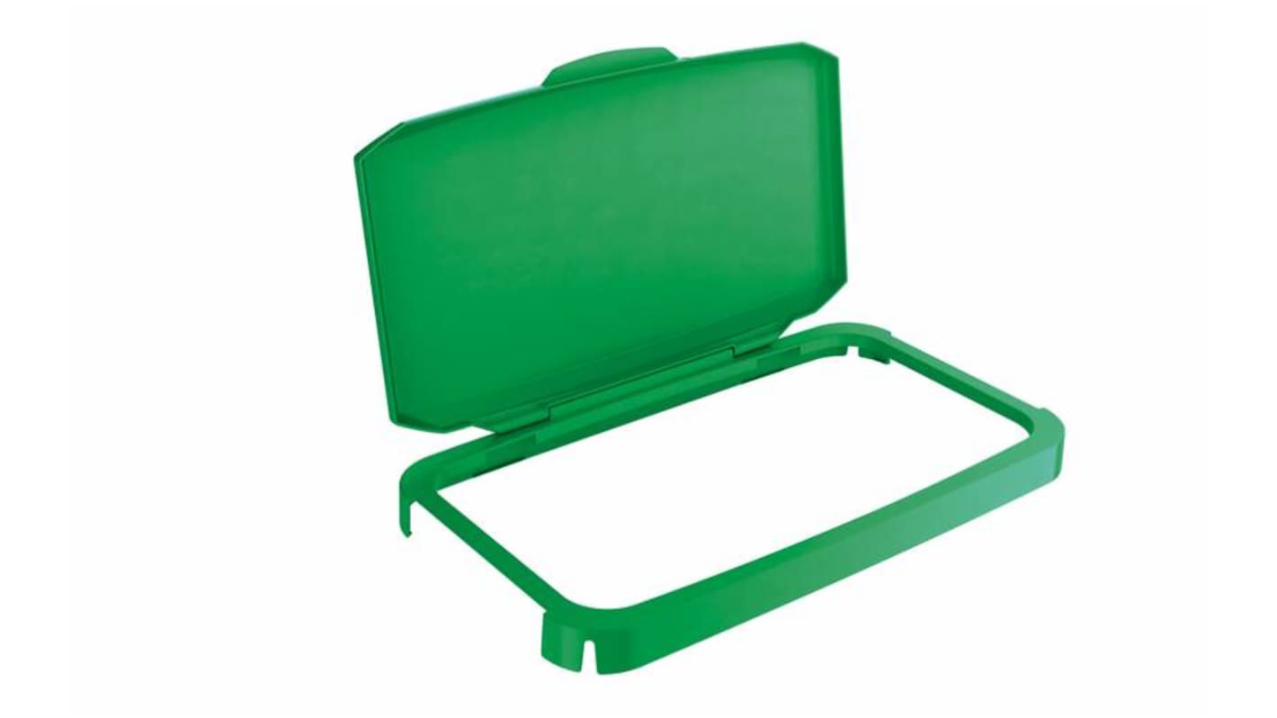 Durable 510 x 285 x 73mm Green Plastic Waste Bin Lid for Durabin, 285mm