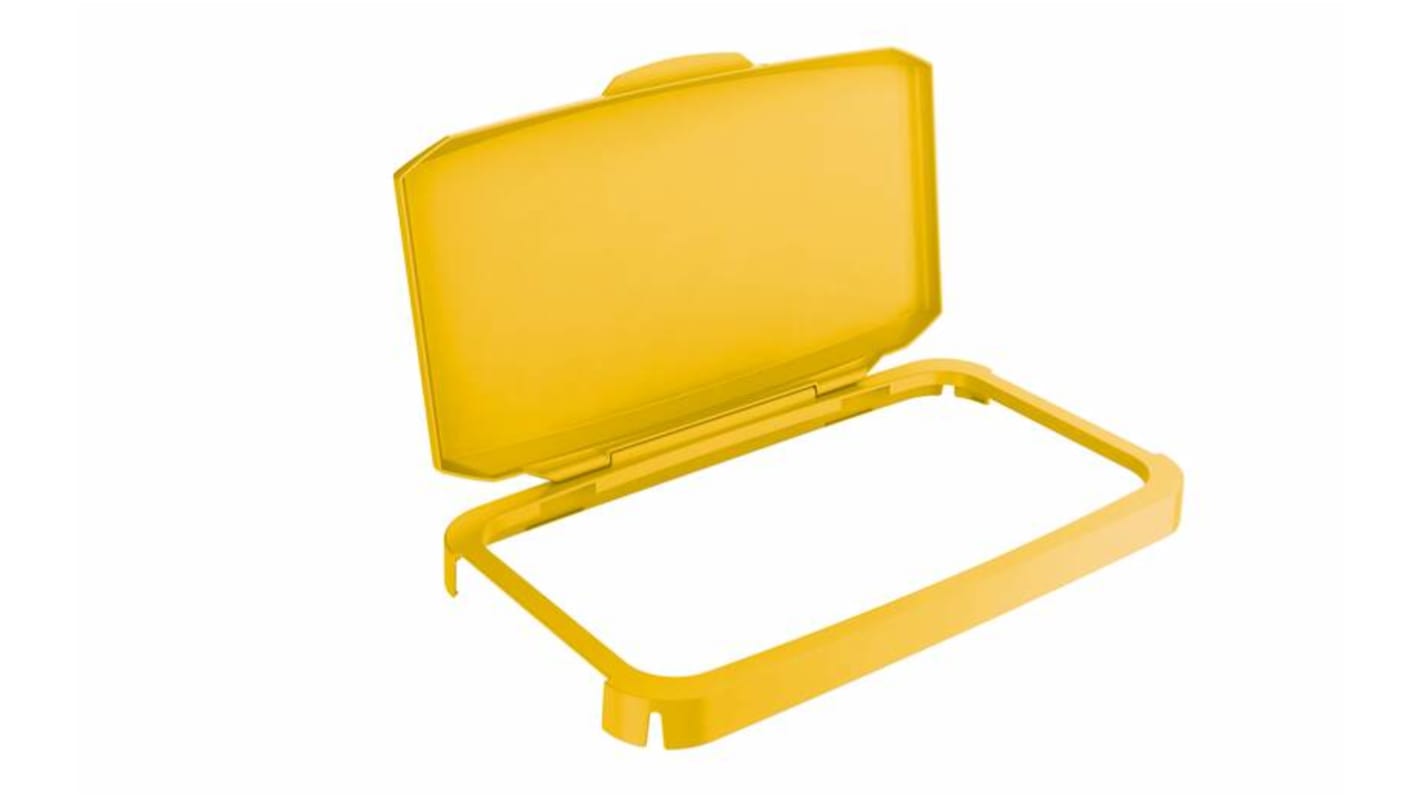 Durable 510 x 285 x 73mm Yellow Plastic Waste Bin Lid for Durabin, 285mm