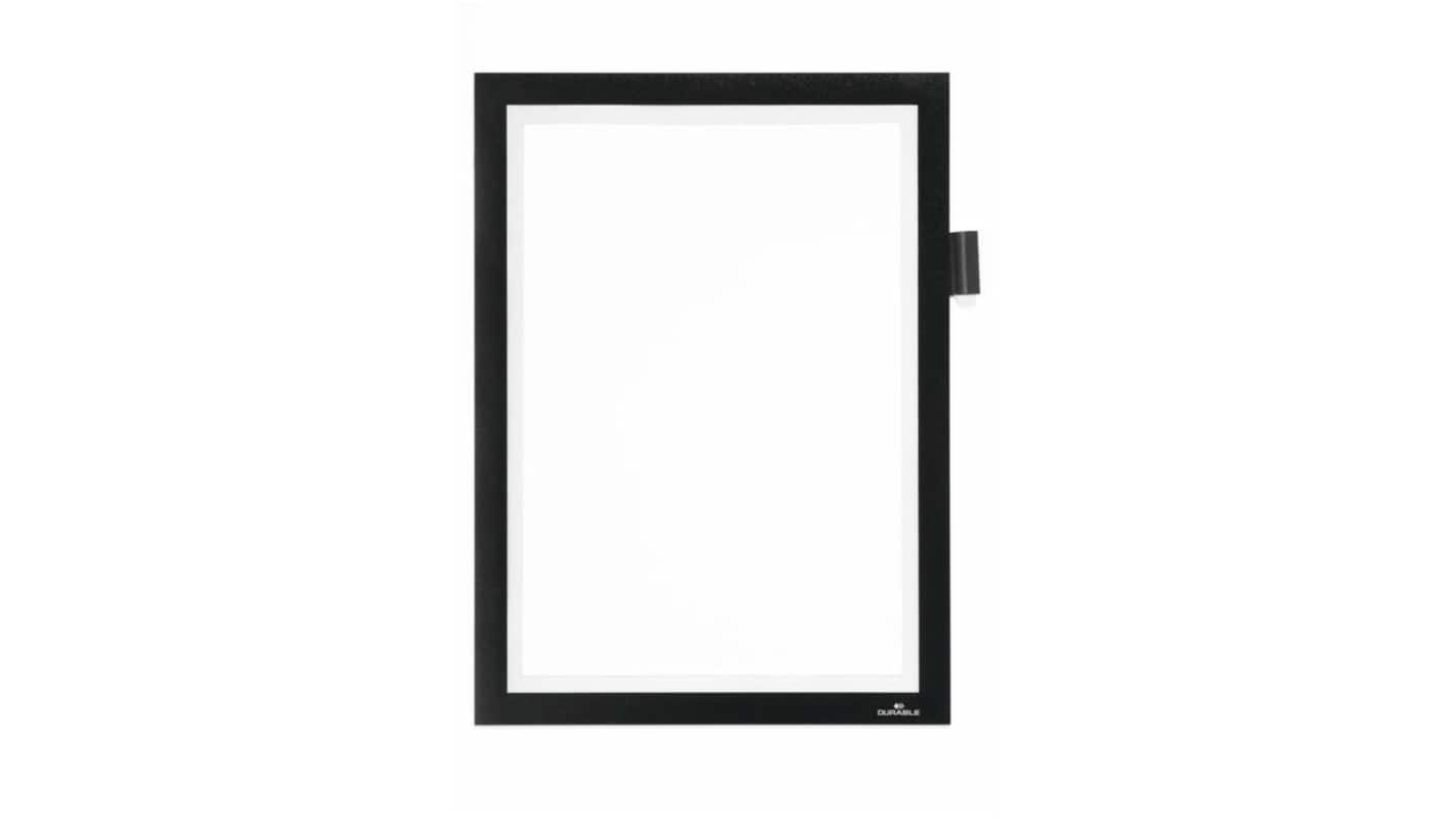 Durable Magnetic498901 Black Information Frame, 323mm Height, 236mm Width