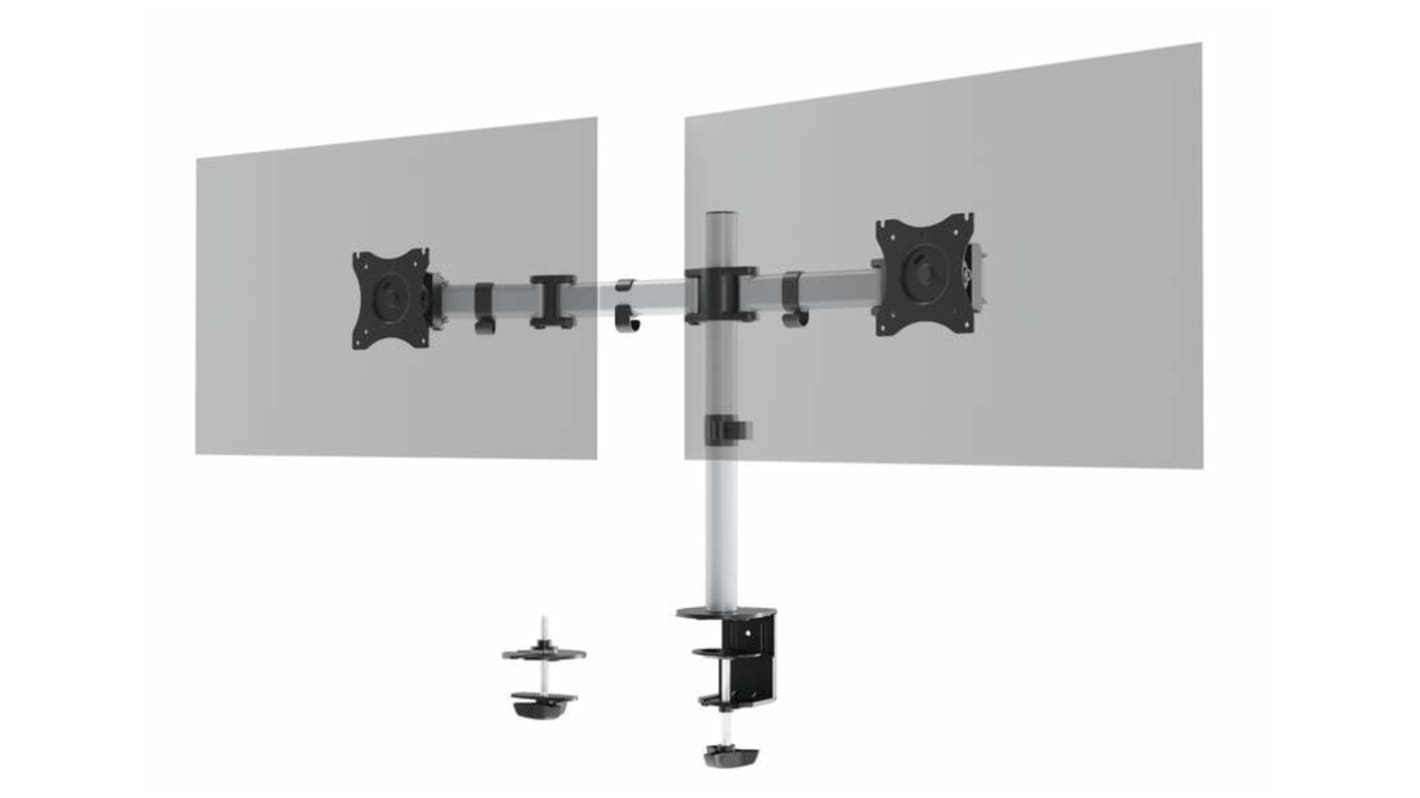 Durable Desk Mounting Monitor Arm for 2 x Screen, 27in Screen Size