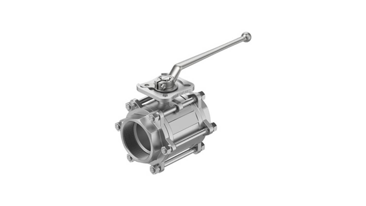 Festo Stainless Steel Ball Valve, Ball Valve, Threaded, NPT 4 NPTin, 96mm, 63bar Operating Pressure