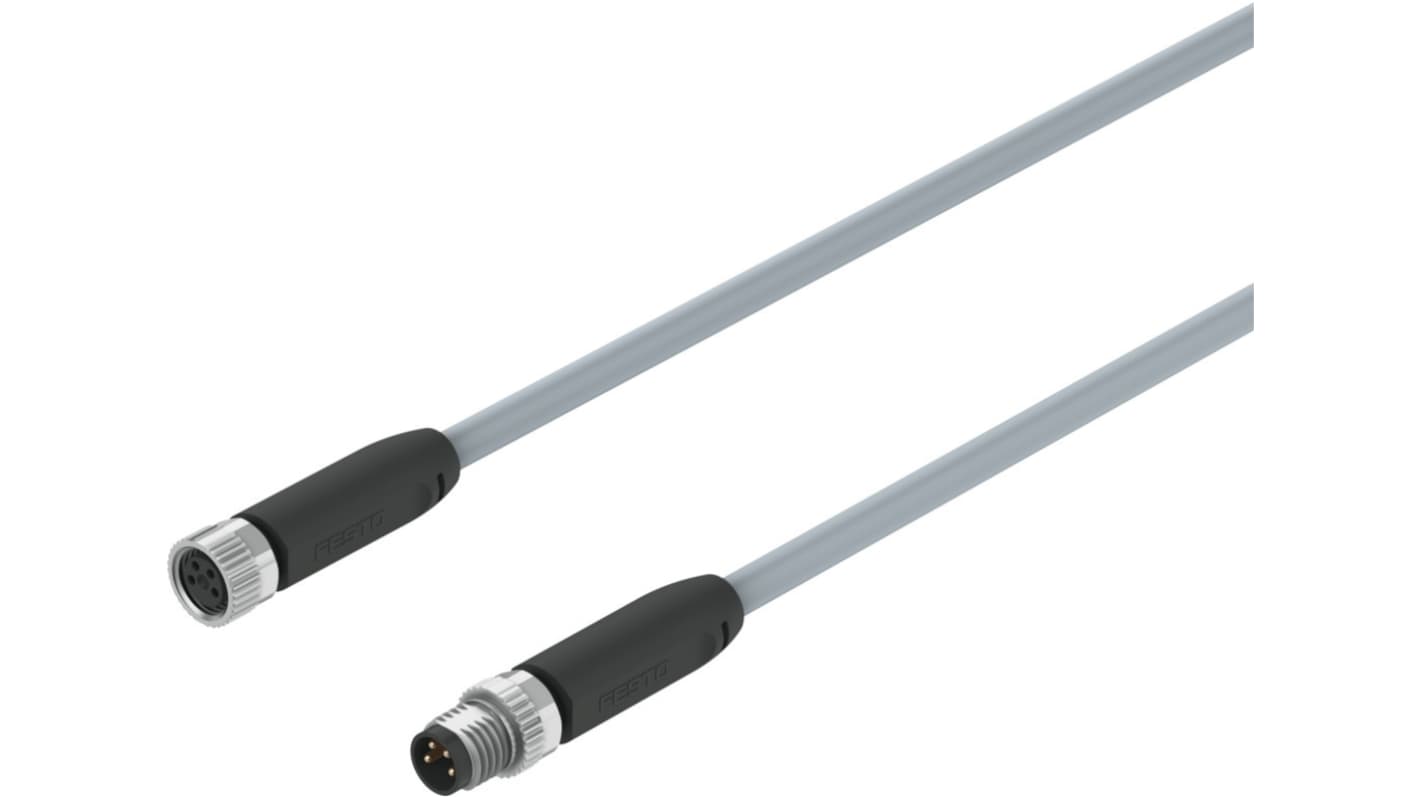 Kabel do siłownika/czujnika Złącze A M8 liczba rdzeni 4 długość 2.5m Rodzaj A Męskie Złącze B M8