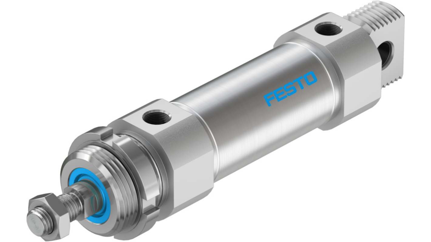 Festo Pneumatic Piston Rod Cylinder - DSNU-40-60-PPS-A, 40mm Bore, 60mm Stroke, DSNU Series, Double Acting
