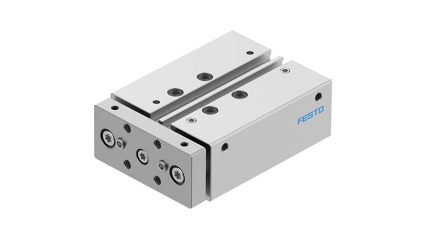 Festo Pneumatic Guided Cylinder - DFM-16-25-B-PPV-A-GF, 16mm Bore, 25mm Stroke, DFM Series, Double Acting