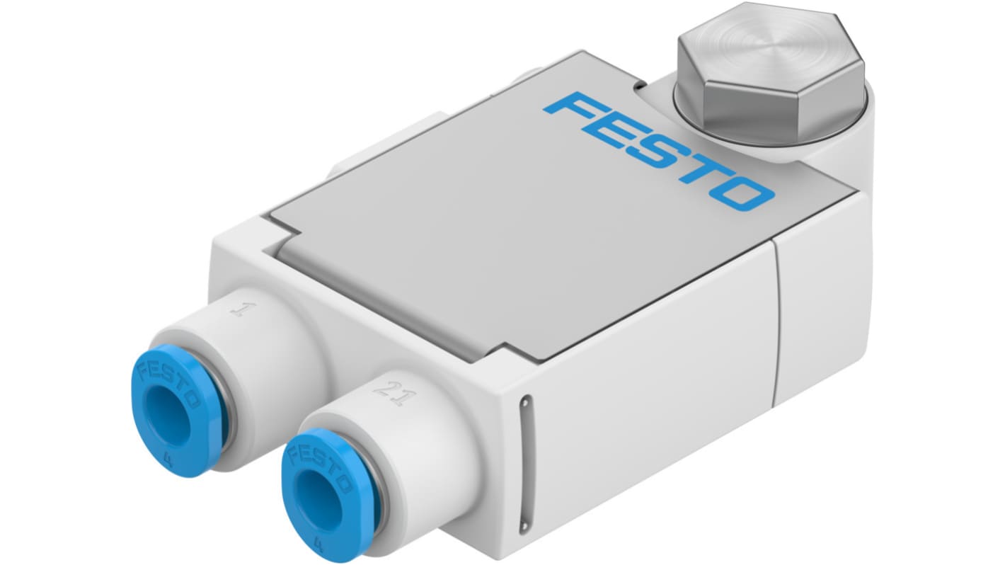 Festo Manual Pneumatic Relay Pneumatic Manual Control Valve VFOF Series, 4mm, VFOF-LE-BAH-G18-Q4