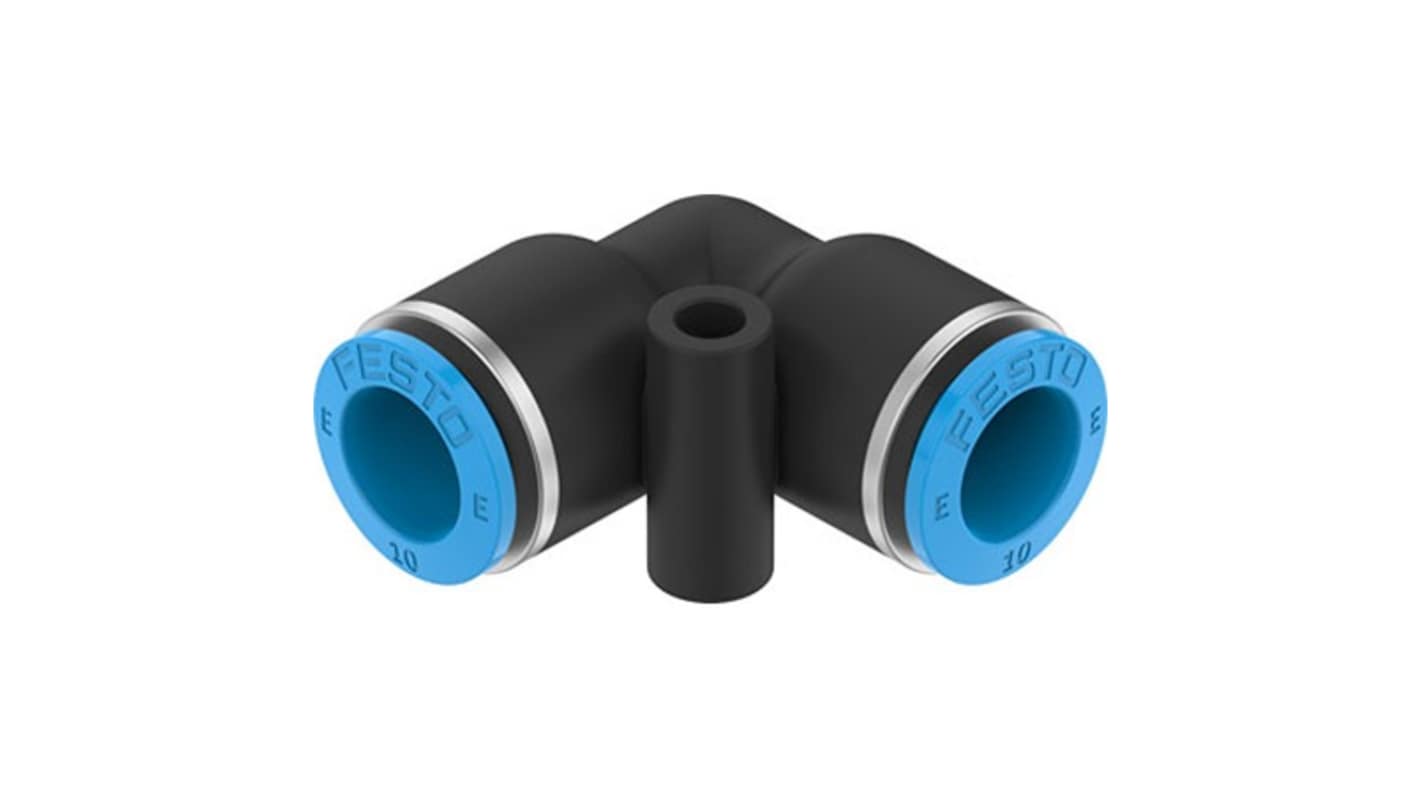 Festo NPQE-L Series Elbow Tube-toTube Adaptor, Push In 10 mm to Push In 10 mm, Push-in Connection Style,