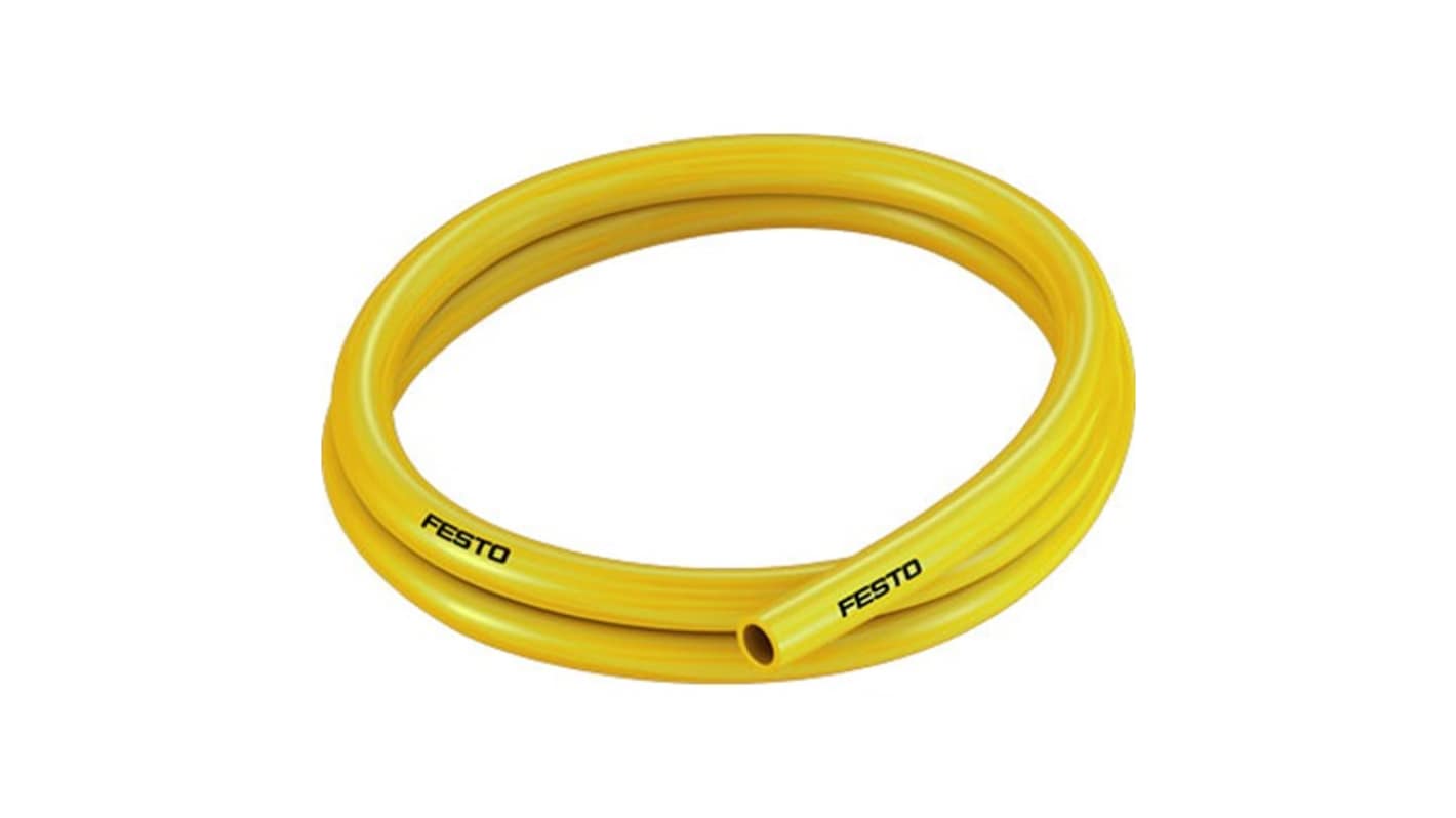 Festo PUN TPE, Hose Pipe, 11mm ID, 16mm OD, Yellow