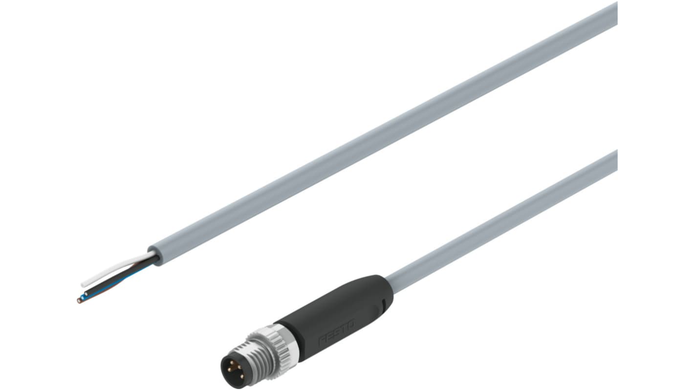 Kabel do siłownika/czujnika Złącze A Bez zakończenia liczba rdzeni 4 długość 2.5m Złącze B M8