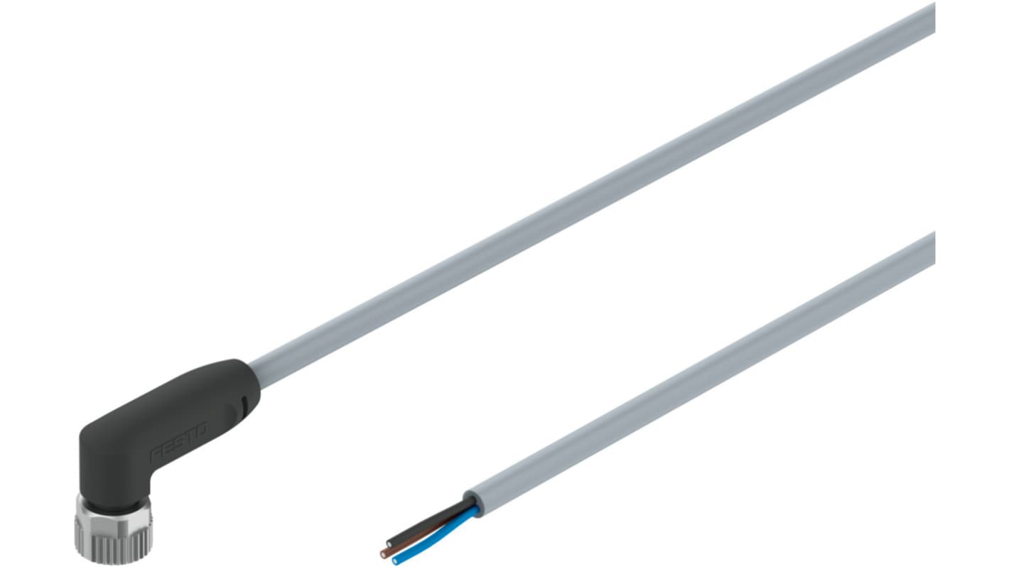 Festo Right Angle Male M8 to Unterminated Actuator/Sensor Cable, 2.5m