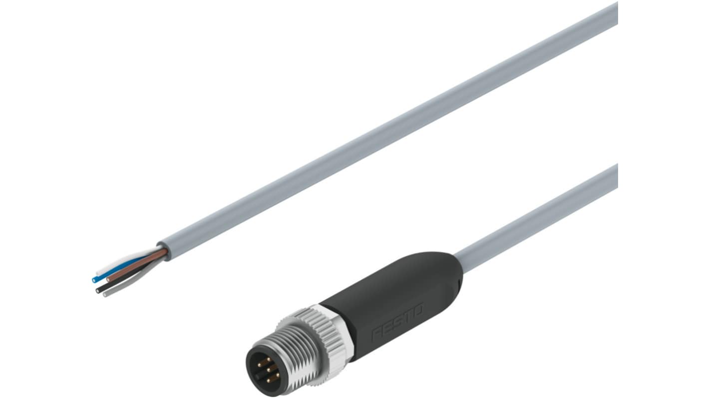 Kabel do siłownika/czujnika Złącze A Bez zakończenia liczba rdzeni 4 długość 2.5m Złącze B Złącze M12