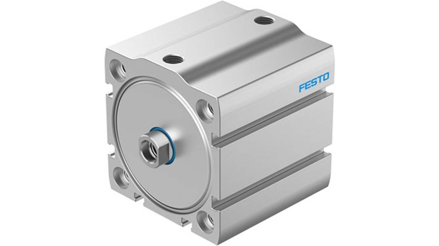 Festo Pneumatic Compact Cylinder - ADN-S-63-25-I-P-A-F1A, 63mm Bore, 25mm Stroke, ADN Series, Double Acting