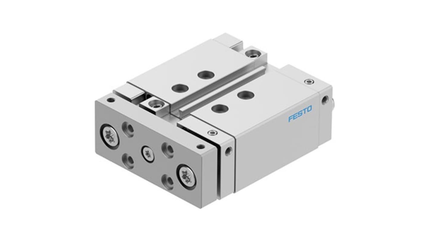 Festo Pneumatic Guided Cylinder - DFM-20-25-B-PPV-A-KF, 20mm Bore, 25mm Stroke, DFM Series, Double Acting