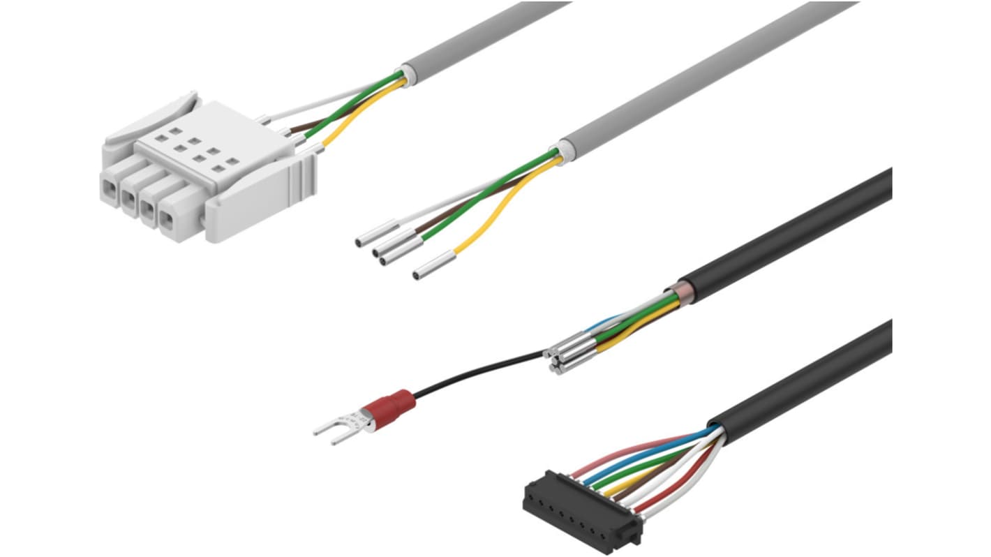 Festo NEBM Series Cable, 10m Length, 24 V,NEBM-L15G24-ES-10-LE24